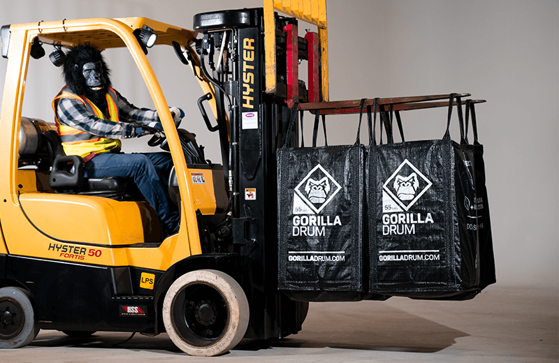 Gorilla Drum on Forklift