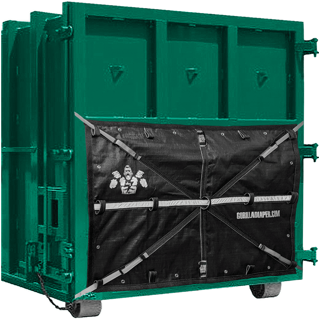 Gorilla Diaper Setup on a Green Compactor Receiver Box